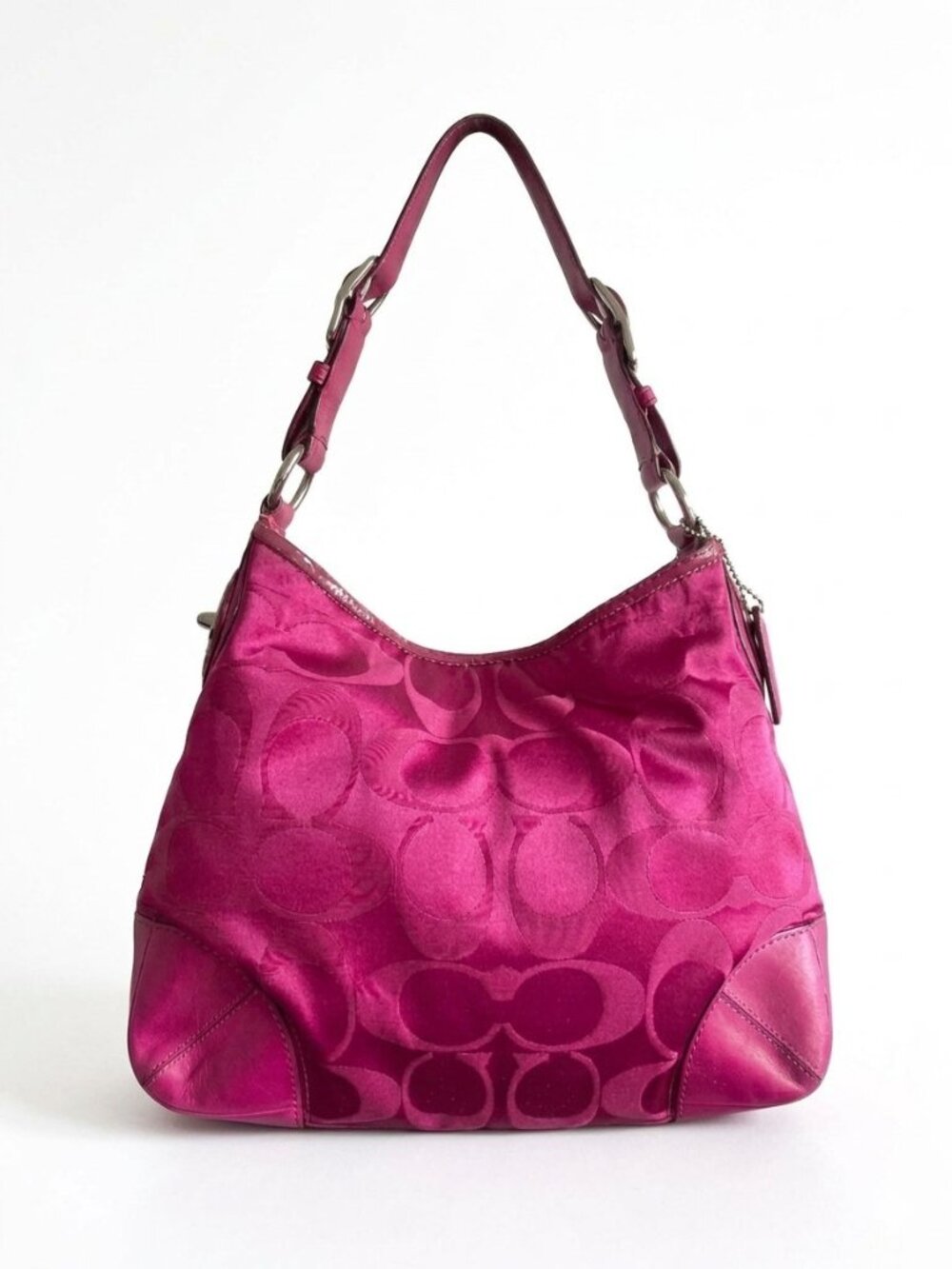 Vintage Coach Peyton Pink Python Hobo Bag Y2K Monogram 14525